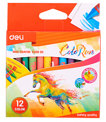 Восковые мелки Deli EC20800 Colorun 12цв. картон.кор./европод.