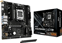 Материнская плата Asrock A620AM-X WiFi Socket AM5 AMD A620A 2xDDR5 mATX AC`97 8ch(7.1) 2.5Gg RAID+HDMI+DP