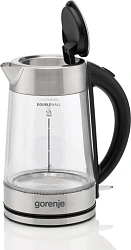 Чайник электрический Gorenje K17GDWII 1.7л. 2200Вт черный корпус: стекло/металл/пластик (743905)