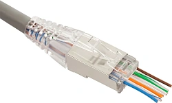Коннектор Lanmaster (LAN-EZ45-8P8C/S5E-100) STP кат.5E RJ45 серебристый (упак.:100шт)