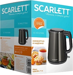 Чайник электрический Scarlett SC-EK21S58 1л. 1200Вт черный корпус: металл/пластик