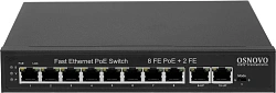 Коммутатор Osnovo SW-21000(120W) (L2) 10x100Мбит/с 8PoE 120W неуправляемый