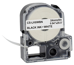 Картридж ленточный Cactus CS-LK6WBN LK-6WBN черный на белом 24x9 для Epson LW700/LW600P/LW1000P/Z700/Z900