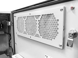 Шкаф коммутационный ЦМО (ШТВ-Н-9.6.3-4ААА-Т1) настенный 9U 620x330мм пер.дв.вентил. несъемн.бок.пан. задн.дв.стал.лист 150кг серый 220мм 45кг 120град. 500мм IP55 IK10 сталь уличный всепогодный антиванадальный с вентилятором с нагревателем укомплектованный