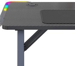 Стол игровой Cactus CS-GTZ-BK-RGB столешница ДСП черный каркас черный 127x76x63.5см
