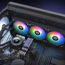Система водяного охлаждения Thermaltake TH420 V2 ARGB Soc-AM5/AM4/1200/1700/1851 черный 4-pin 34.7dB Al+Cu Ret (CL-W376-PL14SW-A)
