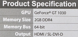 Видеокарта MSI PCI-E 3.0 GT 1030 AERO ITX 2GD4 OC NVIDIA GeForce GT 1030 2Gb 64bit DDR4 1189/2100 HDMIx1 HDCP Ret