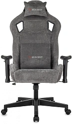 Кресло игровое Zombie Ghost Fabric серый Light-19 с подголов. крестов. пластик