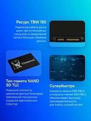 Накопитель SSD Kingston SATA-III 256GB SKC600/256G KC600 2.5"