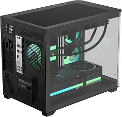 Корпус Formula Crystal U2M Floe черный без БП mATX 1xUSB3.0 1xUSB3.1 audio bott PSU