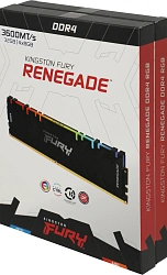 Память DDR4 4x8GB 3600MHz Kingston KF436C16RBAK4/32 Fury Renegade RGB RTL Gaming PC4-28800 CL16 DIMM 288-pin 1.35В kit single rank с радиатором Ret