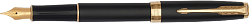 Ручка перьев. Parker Sonnet Core F528 (1931516) Matte Black GT F сталь нержавеющая подар.кор.