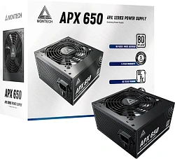 Блок питания Montech ATX 650W APX 650 80 PLUS WHITE (20+4pin) APFC 120mm fan 6xSATA RTL
