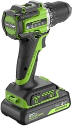 Дрель-шуруповерт Greenworks DD345 аккум. патрон:быстрозажимной (3708307)