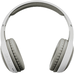 Гарнитура накладные Digma BT-15 белый/серый беспроводные bluetooth оголовье (BT-15W)
