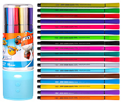 Фломастеры Deli EC150-18 Super Wings 18цв. пластиковая туба