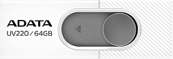 Флеш Диск A-Data 64Gb UV220 AUV220-64G-RWHGY USB2.0 белый/серый