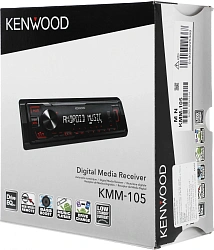 Автомагнитола Kenwood KMM-105 1DIN 4x50Вт USB 2.0 AUX 1 RDS