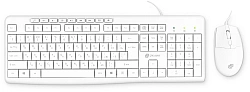 Клавиатура + мышь Оклик S650 клав:белый мышь:белый USB Multimedia (1875257)