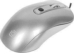 Мышь Оклик 155M серебристый оптическая 1600dpi USB 4but (337117)