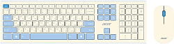 Клавиатура + мышь Acer OCC205 клав:белый/голубой мышь:белый/голубой USB беспроводная slim Multimedia (ZL.ACCEE.00C)