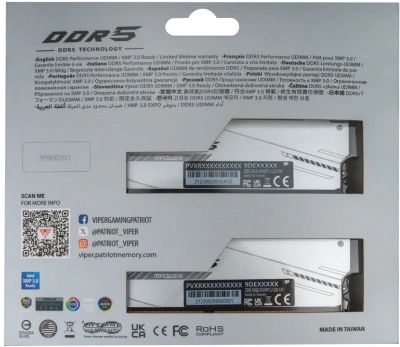 Память DDR5 2x24GB 6000MHz Patriot PVXR548G60C30KM Viper Xtreme 5 RGB RTL Gaming PC5-48000 CL30 DIMM 288-pin 1.35В с радиатором Ret