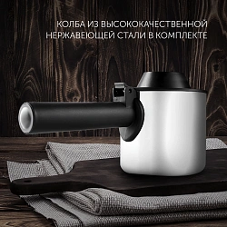 Кофеварка рожковая Polaris PCM 4008AL 800Вт нержавеющая сталь/черный