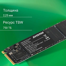 Накопитель SSD Digma PCIe 3.0 x4 1TB DGSM3001TM23T Mega M2 M.2 2280 0.6 DWPD