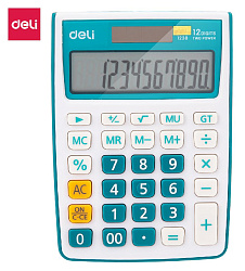 Калькулятор настольный Deli E1238/BLUE синий 12-разр.