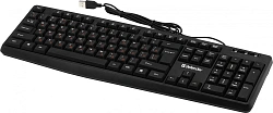 Клавиатура Defender HB-164 черный USB (45164) кабель 1.8м
