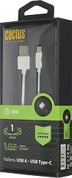 Кабель Cactus CS-USB.A.USB.C-1 USB (m)-USB Type-C (m) 1м белый блистер