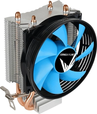 Устройство охлаждения(кулер) Formula AC Verkho 2 Soc-AM5/AM4/1200/1700/1851 черный/синий 4-pin 15-25dB Al+Cu 110W 307gr Ret (VERKHO 2)