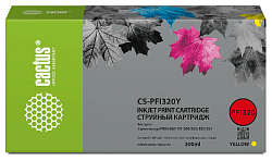Картридж струйный Cactus CS-PFI320Y PFI-320 Y желт.пигм. (300мл) для Canon imagePROGRAF TM-200/TM-200 MFP L24ei/TM-205/TM-300 с чипом