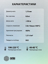 Пластик для принтера 3D Cactus CS-3D-TPU-0.8KG-RED TPU d1.75мм 0.8кг L336м 1цв.