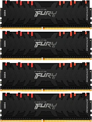 Память DDR4 4x8GB 3600MHz Kingston KF436C16RBAK4/32 Fury Renegade RGB RTL Gaming PC4-28800 CL16 DIMM 288-pin 1.35В kit single rank с радиатором Ret