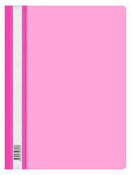 Папка-скоросшиватель Бюрократ Double Neon -PSLDNE/PINK A4 прозрач.верх.лист пластик розовый 0.14/0.18