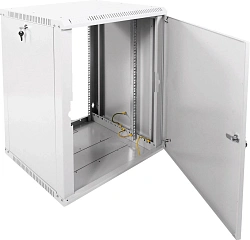 Шкаф коммутационный ЦМО (ШРН-12.500.1) настенный 12U 600x529мм пер.дв.стал.лист 200кг серый 470мм 18кг 180град. 612мм металл