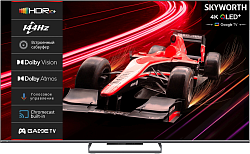 Телевизор QLED Skyworth 65" 65Q77G Magic Sound Game TV Frameless серый-металлик/серый 4K Ultra HD 144Hz MEMC DVB-T DVB-T2 DVB-C DVB-S DVB-S2 USB WiFi Smart TV