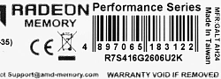 Память DDR4 2x8GB 2666MHz AMD R7S416G2606U2K Radeon R7 Performance Series RTL PC4-21300 CL16 DIMM 288-pin 1.2В Ret