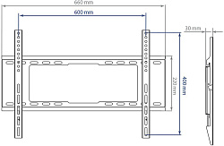 Кронштейн для телевизора Kromax IDEAL-101 черный 32"-90" макс.40кг настенный фиксированный
