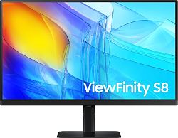 Монитор Samsung 27" ViewFinity S8 S27D800EAIXCI черный IPS LED 5ms 16:9 HDMI матовая HAS Piv 1000:1 350cd 178гр/178гр 3840x2160 60Hz DP 4K USB 6.1кг