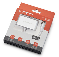 Устройство чтения карт памяти USB Type-C SunWind SW-CR051-S серебристый