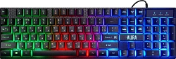 Клавиатура + мышь Defender Aura MKP-117 клав:черный мышь:черный USB slim LED (52117)