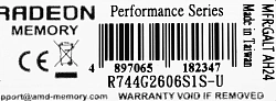 Память DDR4 4Gb 2666MHz AMD R744G2606S1S-U Radeon R7 Performance Series RTL PC4-21300 CL16 SO-DIMM 260-pin 1.2В Ret