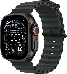 Смарт-часы Apple Watch Ultra 3 2025 A3281 49мм OLED корп.черный титан Ocean band рем.черный разм.брасл.:130-210мм (MF0J4LW/A)