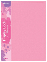 Папка с 20 прозр.вклад. Бюрократ Pastel PAST20PINK A4 пластик 0.5мм торц.карм с бум. встав розовый