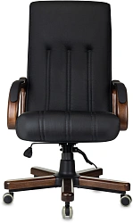 Кресло руководителя Бюрократ T-9932Walnut черный кожа крестов. металл/дерево