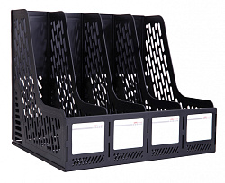 Лоток вертикальный Deli E9846BLACK для бумаг 326х275х257мм черный пластик
