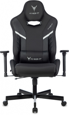 Кресло игровое Knight Thunder 5X черный эко.кожа крестов. металл