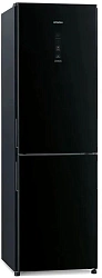 Холодильник Hitachi R-BG410PUC6X GBK 2-хкамерн. черный стекло инвертер